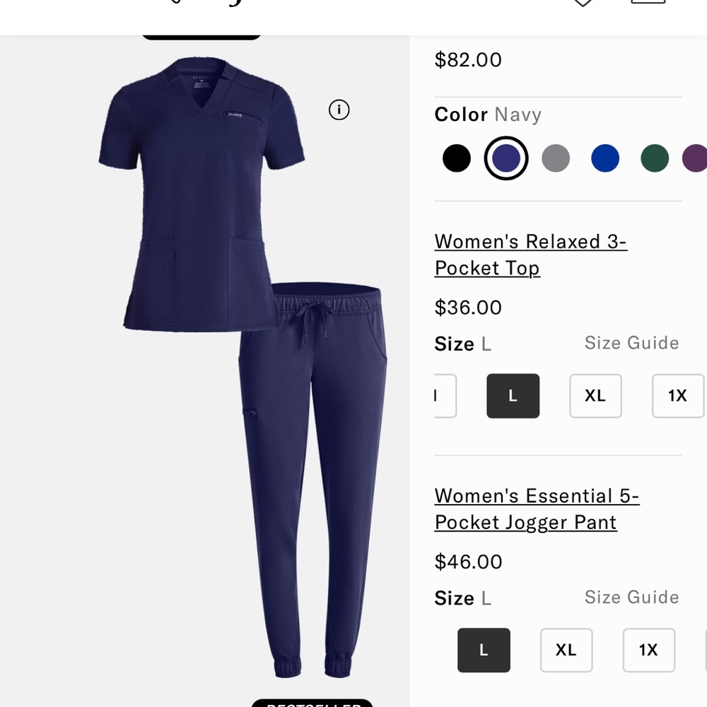 Jaanuu Scrubs, top and bottom